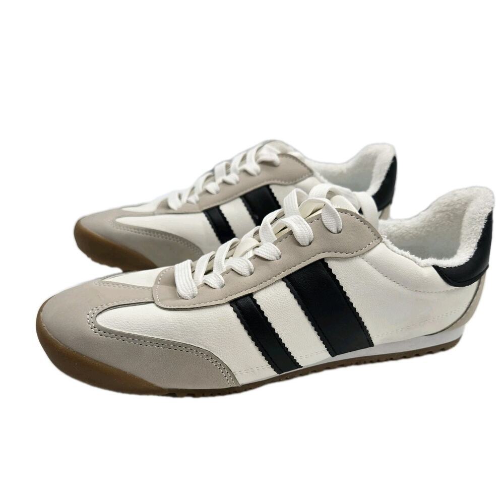 DV Dolce Vita Rascal Women Lace-Up Sneaker Black/White Stripe RETRO 80s NEW 7.5